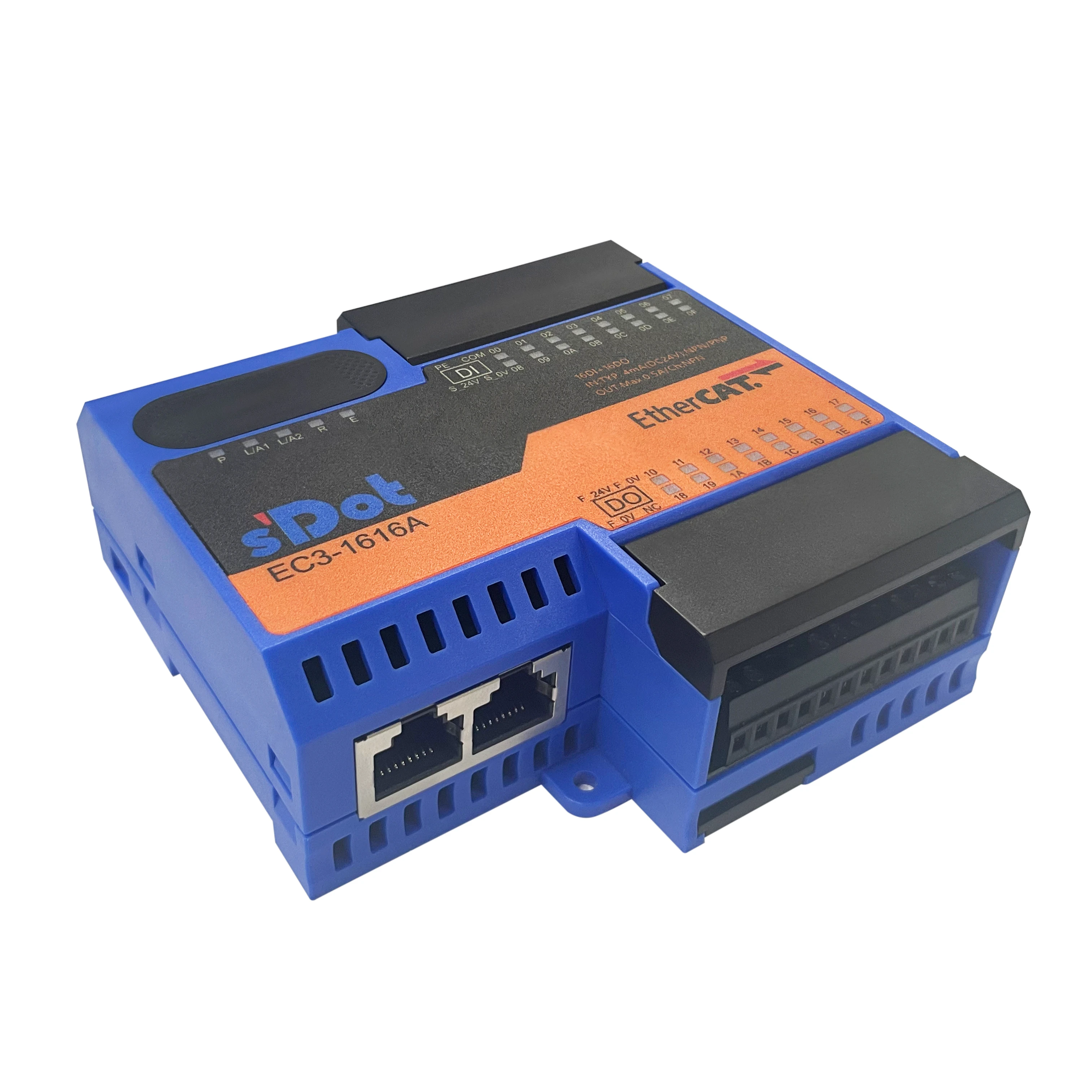 

Дистанционный модуль ввода-вывода Solidot, Ethernet Cat, встроенный 16-канальный цифровой вход, 16-канальный цифровой выход NPN | EC3-1616A