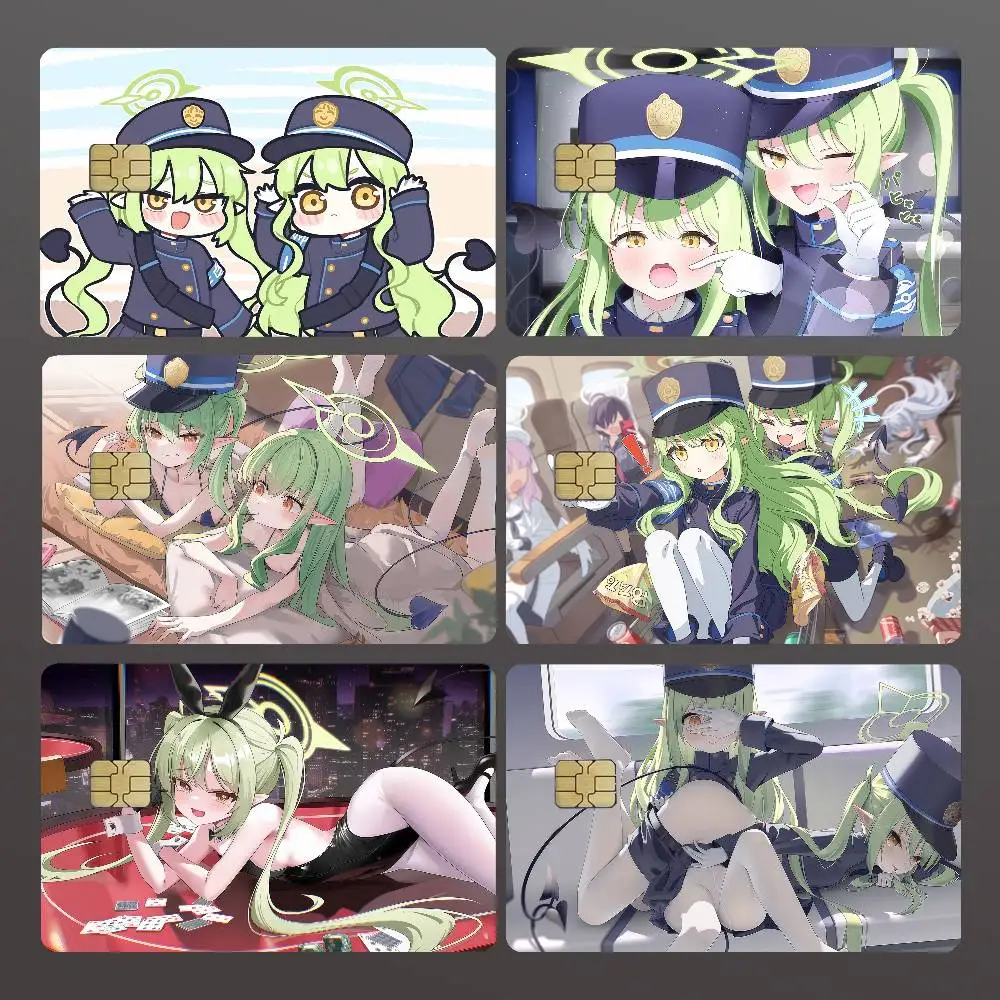 Blue Archive Tachibana Nozomi Credit Skin Cover Card Stickers 4PCS Film Bus Pass Front Decoration Bank Debit Waterproof