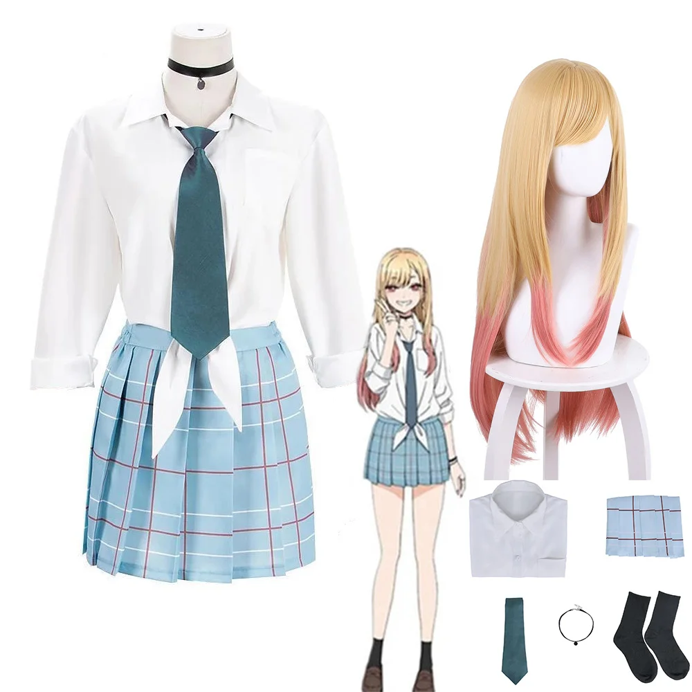 Anime Marin Kitagawa Cosplay My Dress Up Darling Costume JK School Uniform Skirt Outfits Halloween Carnival Suit