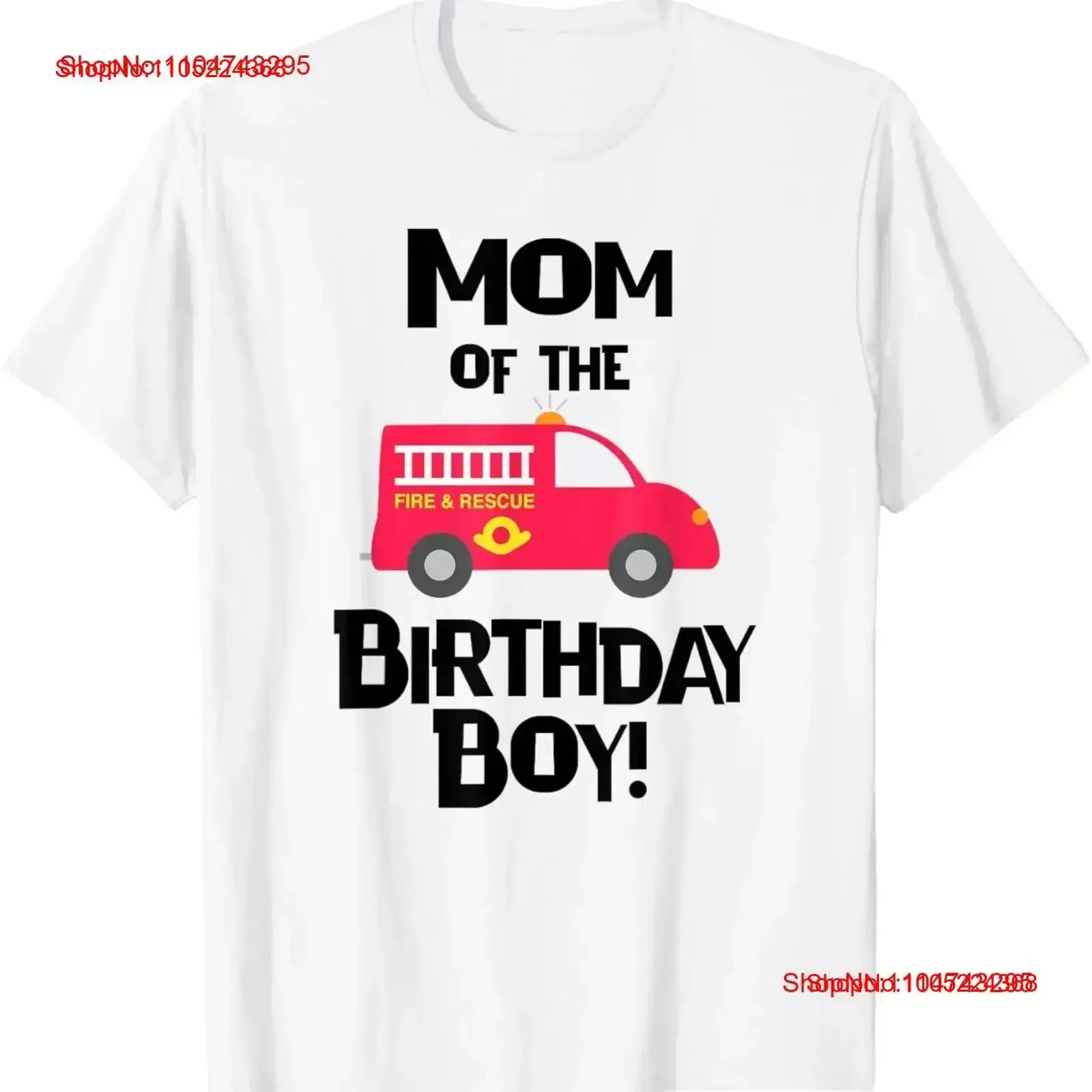 Mom of the Birthday Boy Firetruck T Shirt Fireman Party vintage Washed Versatile fashion Slightly Top For Everyday Wear Soft