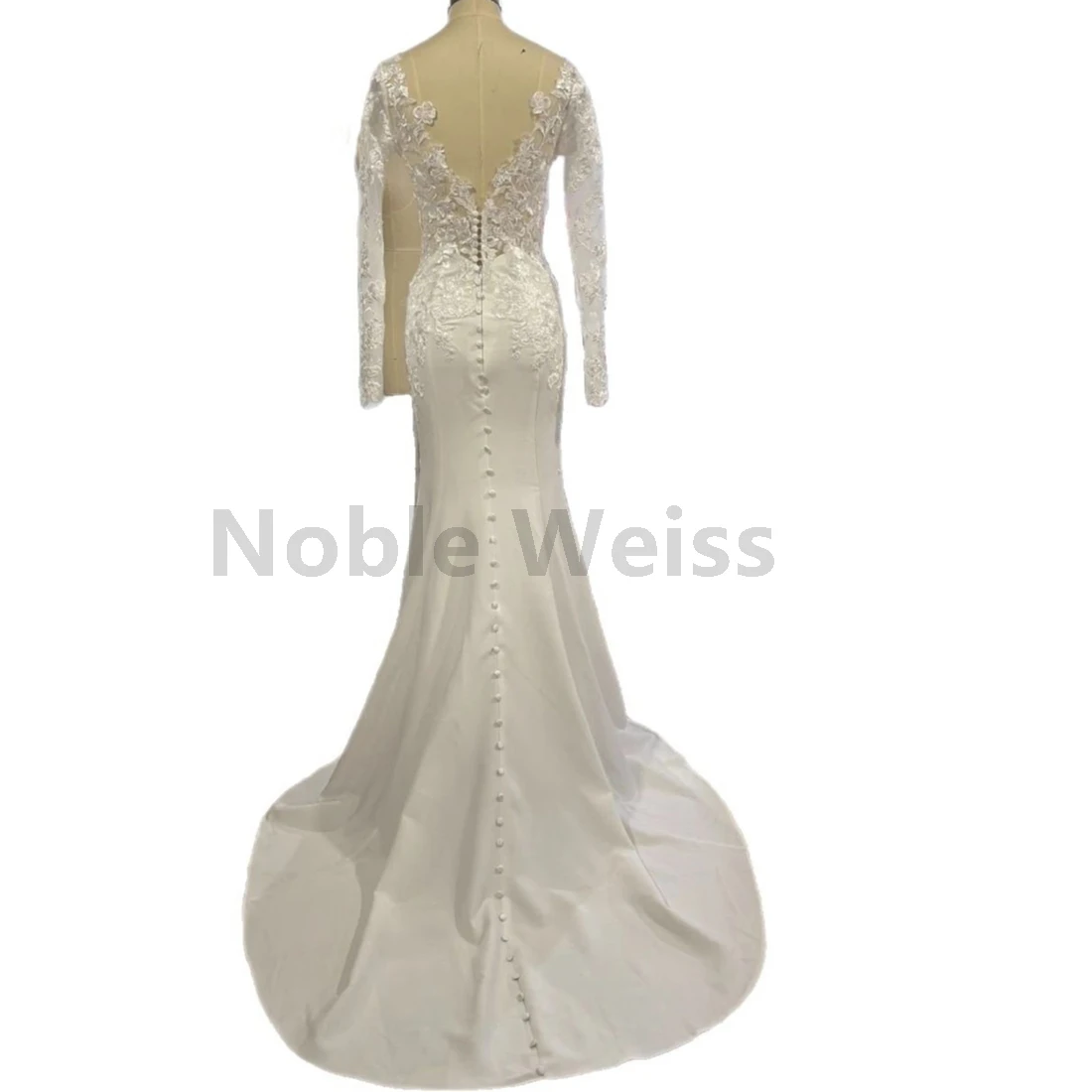 Sexy backless zachte satijnen zeemeermin trouwjurk met V-hals en applicaties voor bruid aanpassen