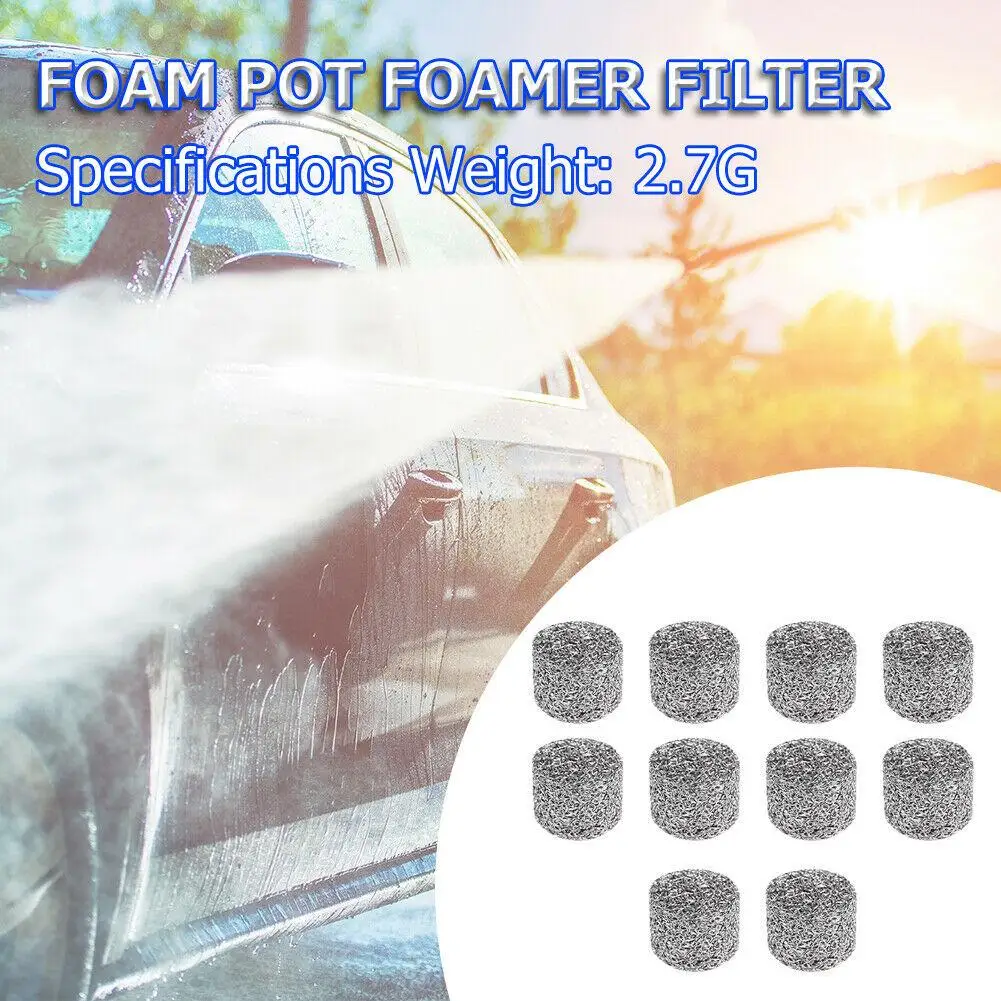 10Pcs Stainless Steel Foam Lance Filter High Presure Car Washing Foam Pot Filter Cartridge Lance Mesh Tablet Car Wash Tools