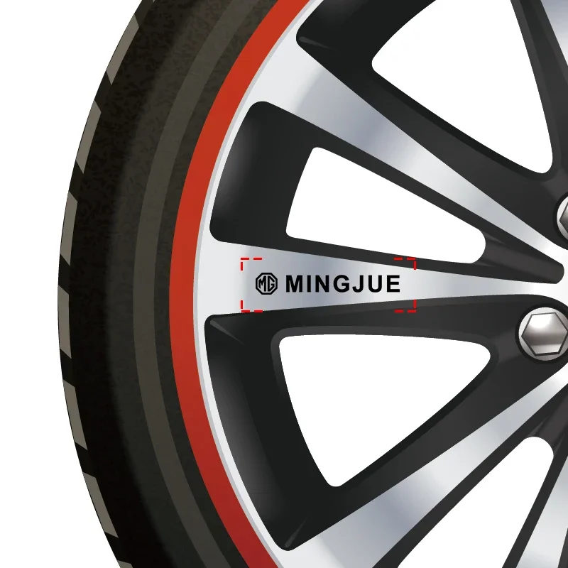 4PCS Car Wheel Hub Reflective Stickers Waterproof Decorative Decals for MG ZS HS MG3 MG4 EV MG5 MG6 MG7 ZST Hector