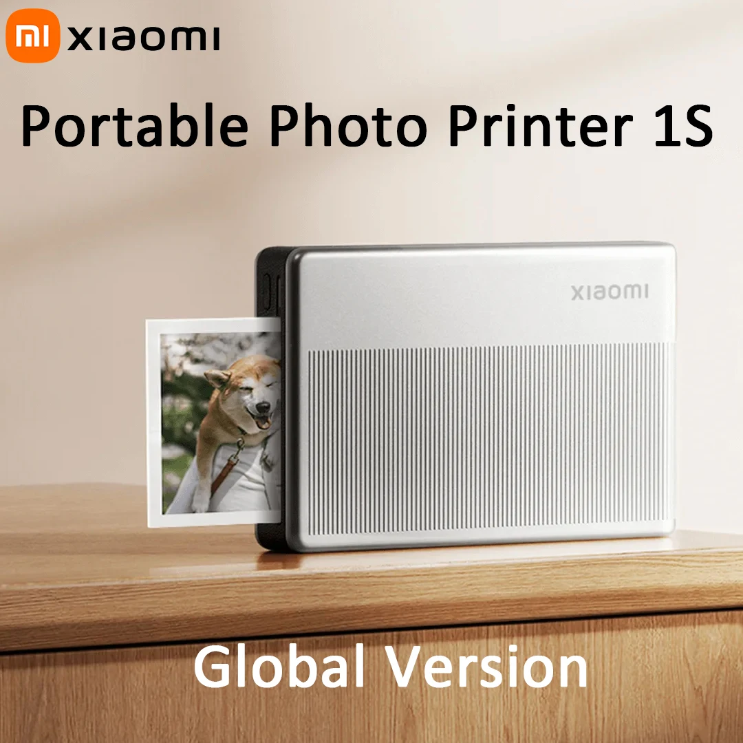 Global Version Xiaomi Pocket Portable Photo Printer 1S Wireless Bluetooth 5.2 Thermal Print ZINK Inkless Technology Xiaomi APP
