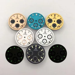 BL 29.5MM VK63 Watch Dial Modified Watch Parts For VK63 Quartz Movement Green Luminous  Watches Accessories Suitable 40mm Case