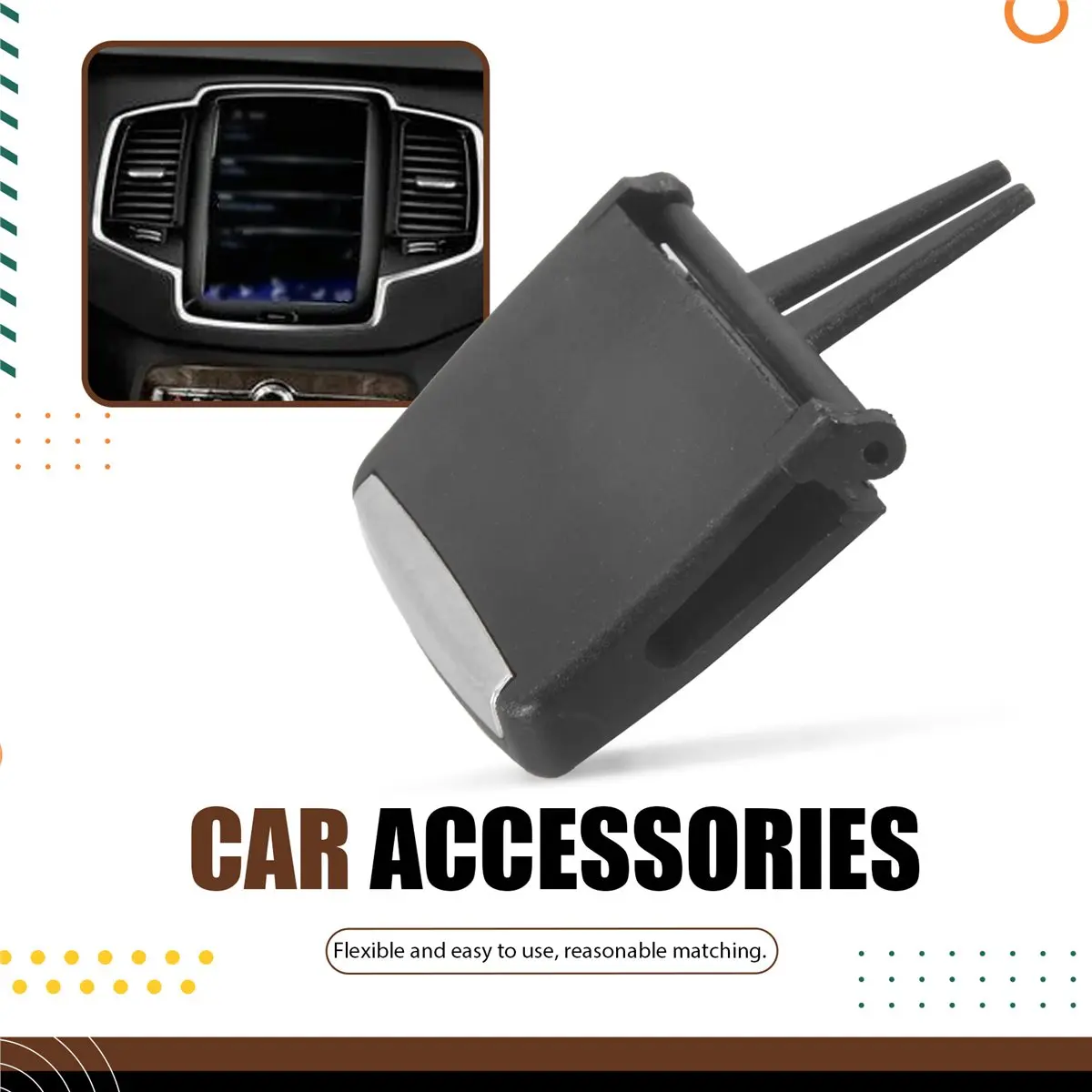 #60F Air Vent Outlet Tab Clip Repair Kit for Volvo XC90 19-23 31366914,31366914,(ABS)