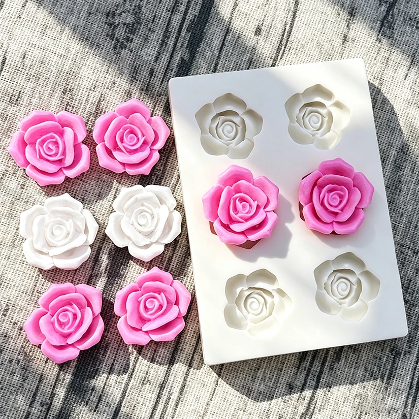 Camellia Mini Rose Daisy Flower Silicone Sugarcraft Mold Resin Tools Chocolate Cupcake Baking Mold Fondant Cake Decorating Tools