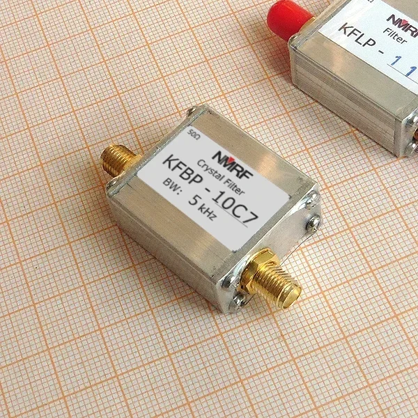 10.7MHz Coaxial Bandpass Crystal Filter, SMA Interface, IF Filter, Bandwidth 5kHz