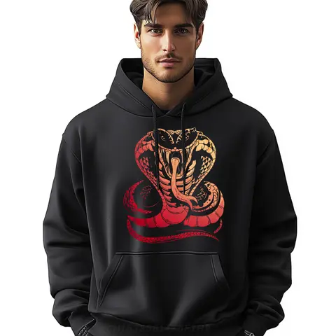 Cobra Snake Zoo Reptile Venom Snake Graphic Sweatshirts Men Polyester Fiber Mens Hoodies