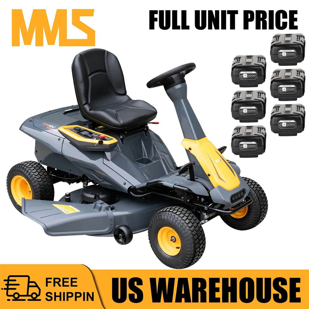 MMS Electric Riding Lawn Mower Includes (6) 40V 6.0Ah Batteries and Charger Riding Lawn Tractor with 42