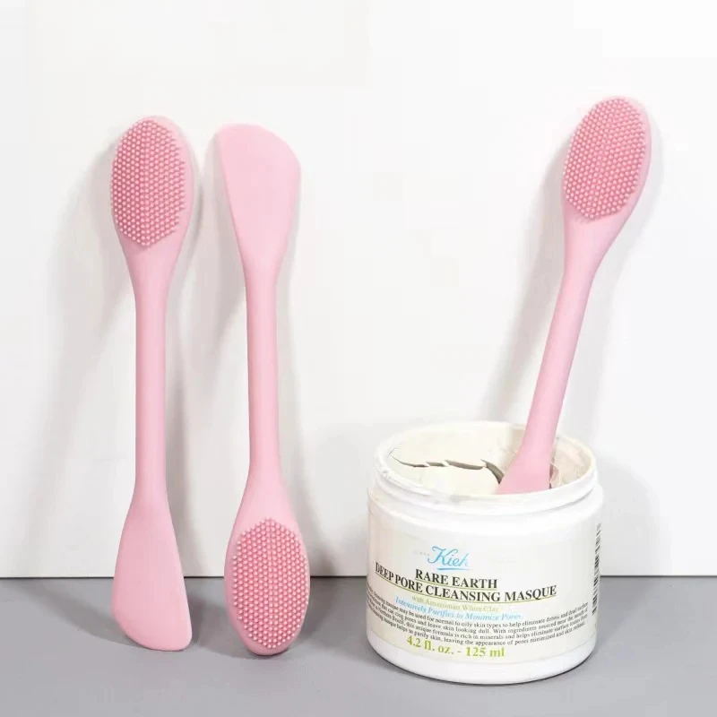 Double Silicone Mask Brush, Beauty Cleansing, Self-contained Brush Head Integrated Dual-purpose Massage, Apply To Remove Blackhe