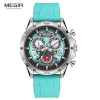 MEGIR 2248 Fashion Creative Quartz Men's Watch Silicone Strap Calendar Waterproof Chronograph Watches for Men Reloj Hombre
