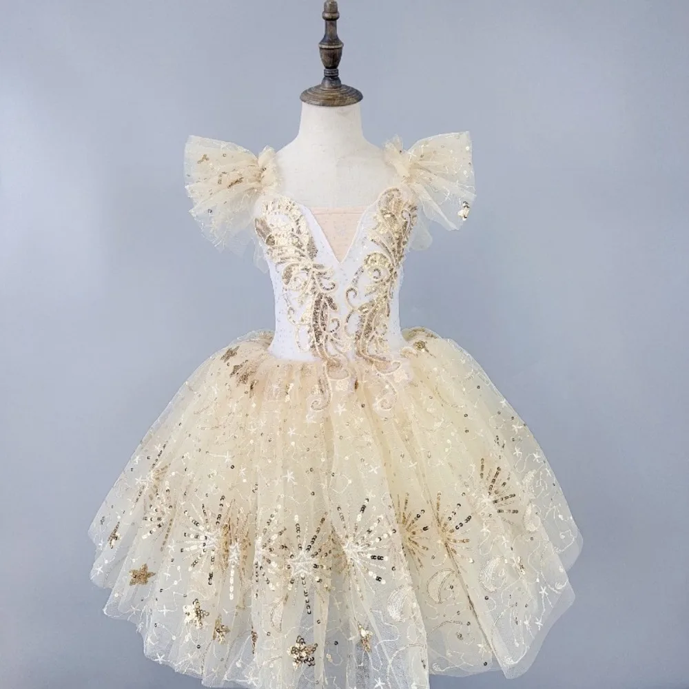 Детская одежда, сценические костюмы, детская одежда, элегантное милое балетное платье принцессы феи, трико для девочек, танцевальная одежда, балетная пачка