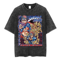 Anime Jojo Bizarre Adventure Guido Mista T-shirts Summer Vintage Washed T Shirt Men Women Fashion Cotton Short Sleeve T Shirts