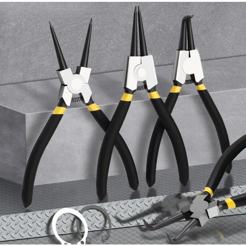 

Internal & External Circlip Pliers Set, Dual-function Expand & Remove, Tool for Shaft Spring Retaining Ring Disassembly