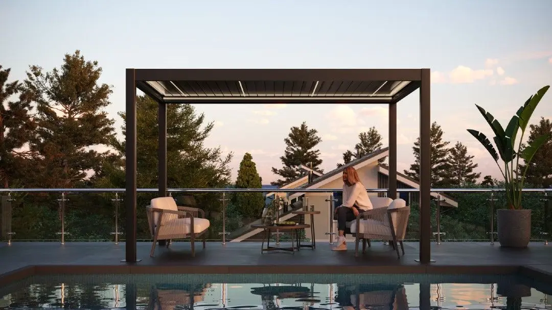 Modern Bioclimatic Garden Custom Pergolas Aluminium 6x4 Motorized Pergola Wall Mounted Remote Control Gazebo Outdoor Sun Shade