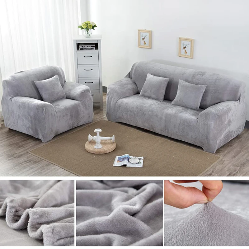 

Thicken Plush Sofa Cover Elastic All-Inclusive Couch Cover Warm Winter Sofa Slipcover For Living Room funda elastica para sofa