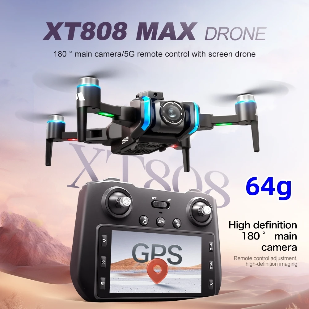 XT808 GPS WIFI 전송 전문 공중 카메라 중간 크기, 서보, 팬 틸트, 광학 흐름 포지셔닝, 흔들림 방지