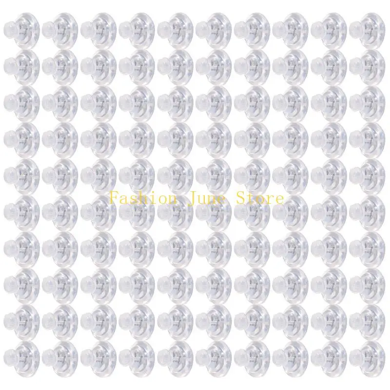 N5KA Pack of 100 Clear Silicone Locking Backs for Droopy Earrings Stylish Earring Stoppers Practical Earrings Accessories