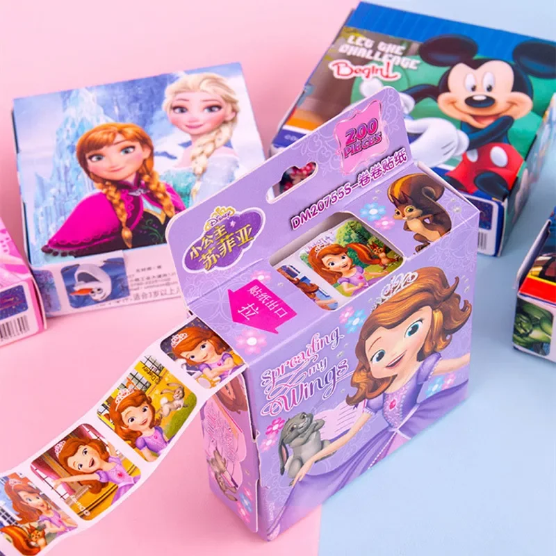 200 vellen in een doos Disney Cartoon Stickers Disney Frozen Elsa en Anna Princess Sofia Mickey Kinderen Verwijderbare Stickers Speelgoed