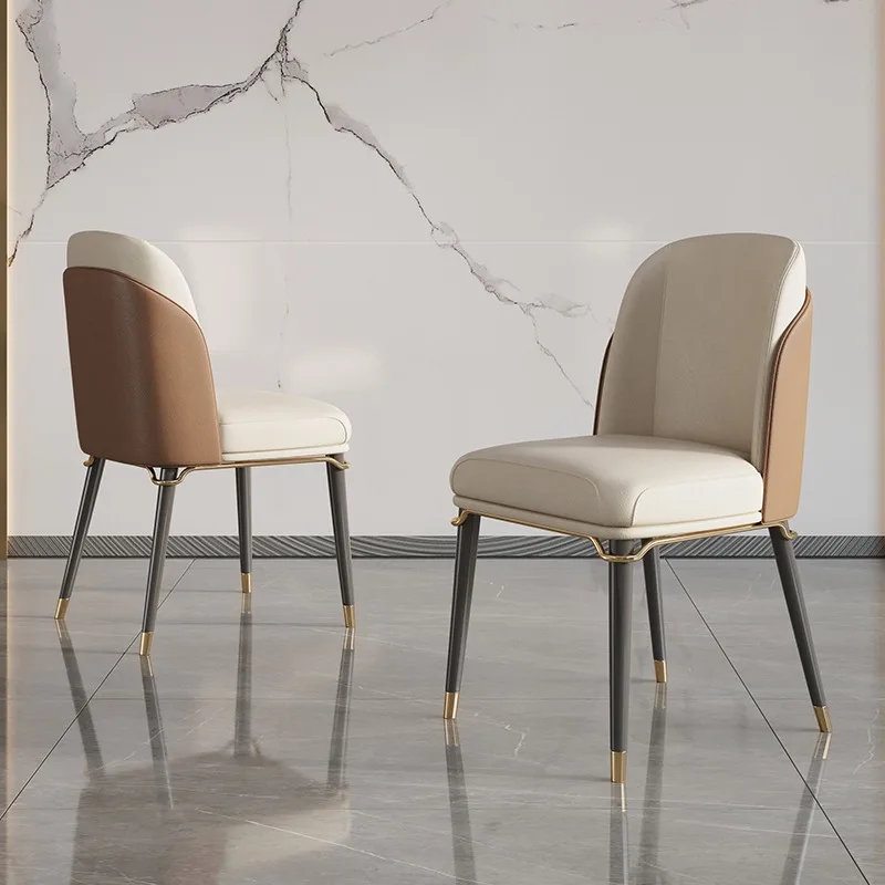 

Modern Home Furniture Luxury Dining Chairs for Kitchen Solid Wood Frame with Artificial Leather Backrest for Hotel Restaurant