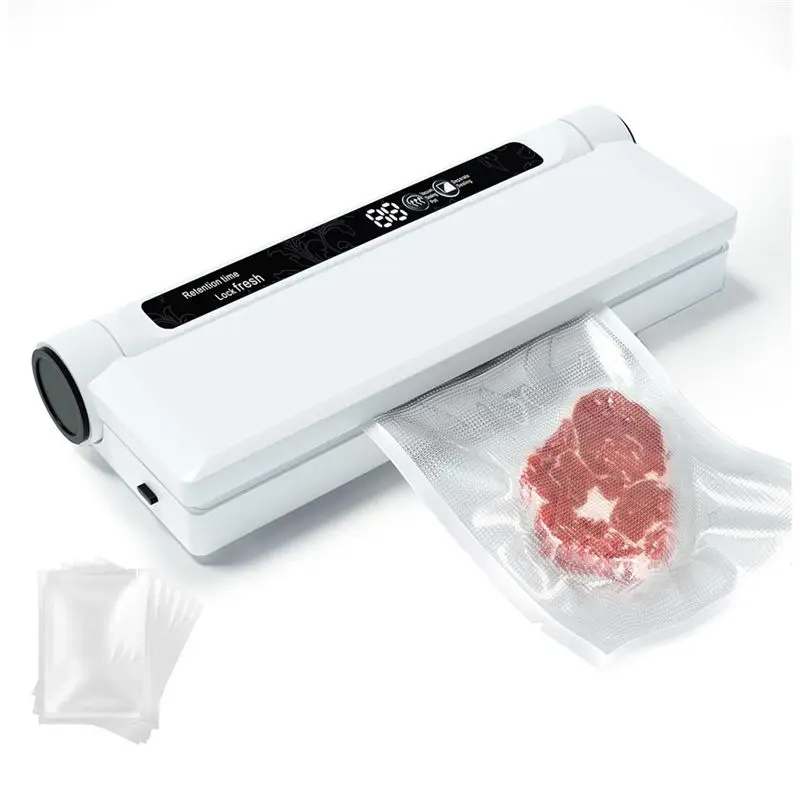 B89B-For Food,For Kitchen Use Vacuum Sealer Machine, 75 KPA Strong Suction, Dry/Wet Modes, Includes 20 Vacuum Seal Bags EU Plug
