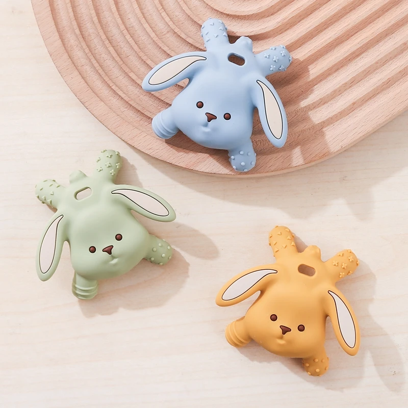 1pc Baby Toys Silicone Baby Teether Baby 0 12 Months Teething Toys Cartoon Rabbit Teether Silicone Baby Teether Toys for Toddler