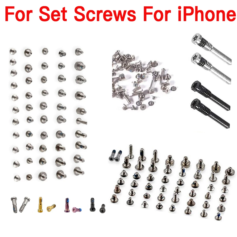 FullScrew Set Replacement  For iPhone 6 6s 7 7P 8 Plus X XS XR XS Max 11 12 Pro Max With 2x Bottom Screws