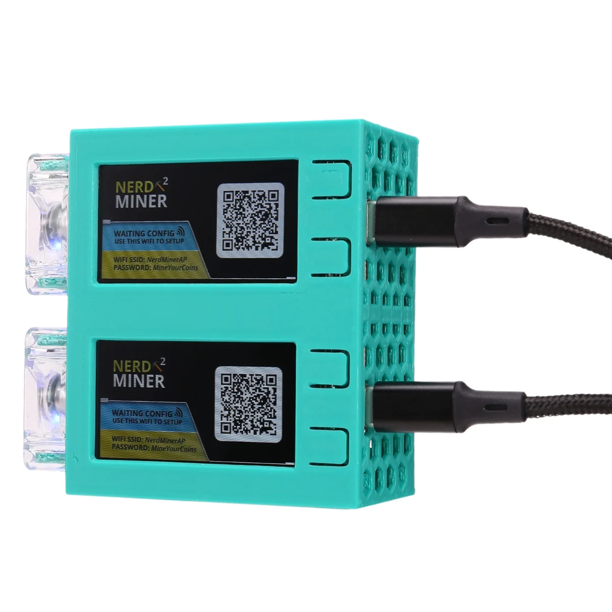 Für NerdMiner V2 Miner 78KH/Sx2 Dual Screen BTC Solo Lottery Miner Bitcoin Nerd Miner Lottery Miner mit leuchtendem Lüfter,B