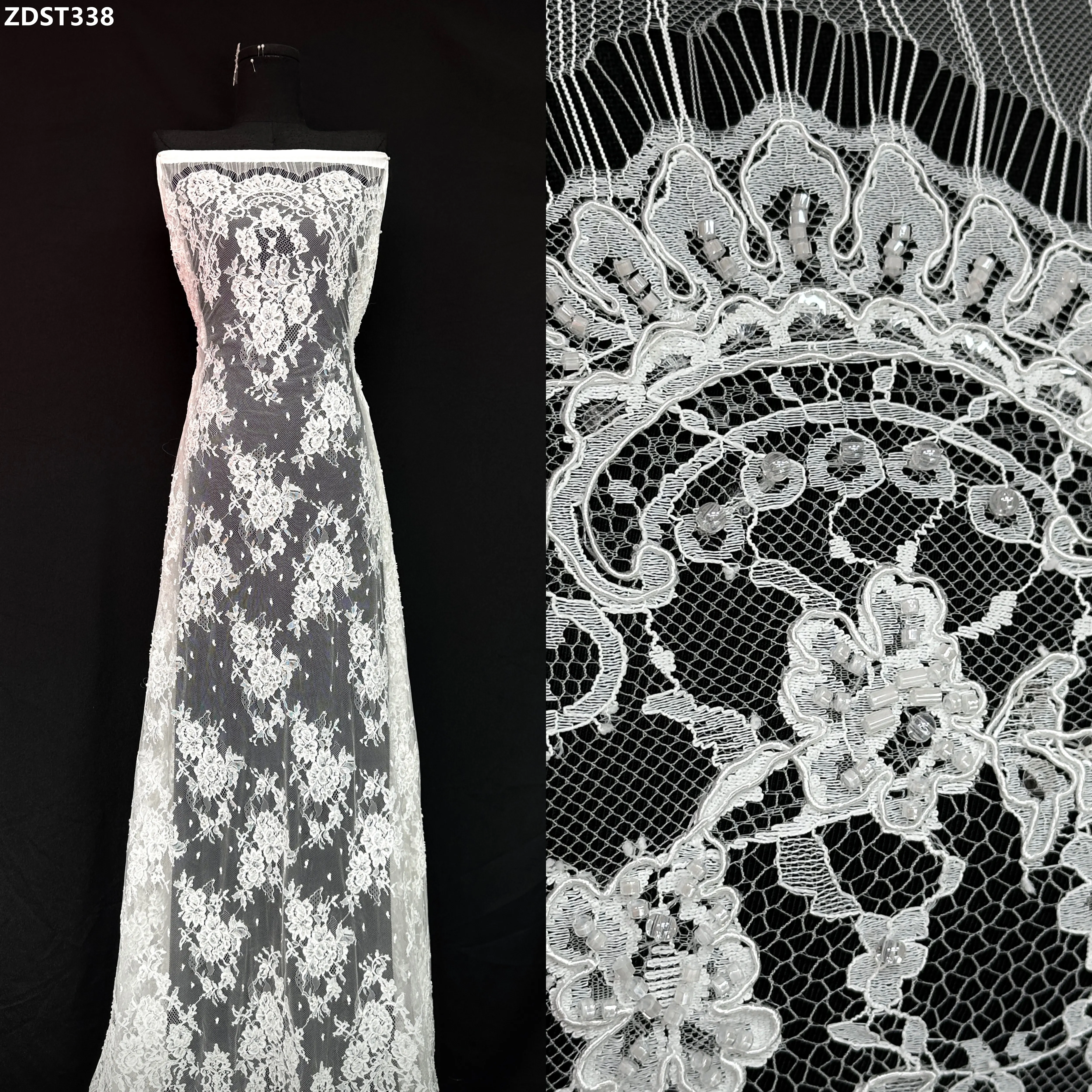 

Классический французский стиль, тяжелая нигерийская европейская сетчатая ткань, сетчатая кружевная ткань для невесты с блестками для свадебных платьев