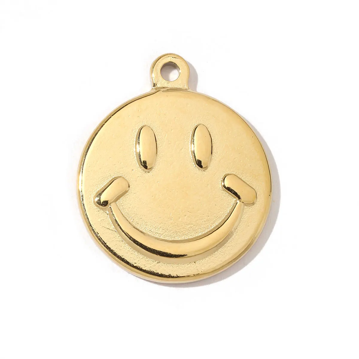 3pcs/lot 14K Gold Plated Smile Face Stainless Steel DIY Charm Necklace Tredny Goblet Pizza Good Luck Heart Pendant Woman Jewelry view 5