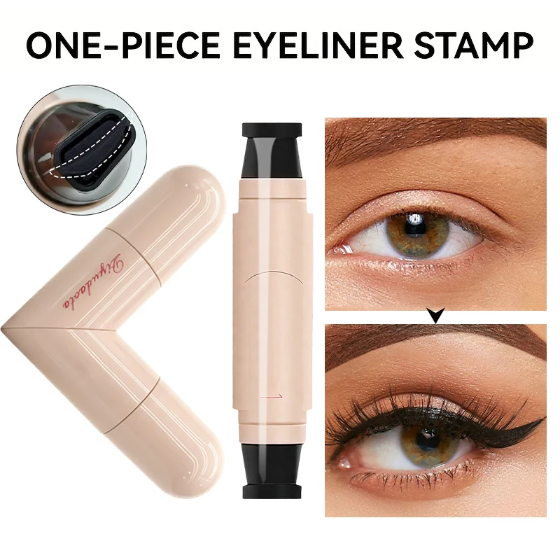 Waterproof Rotating Eyeliner Stamp Pen, Sweat Proof & Long Lasting Easy to Use for Beginners Lazy Makeup, Perfect for Daily