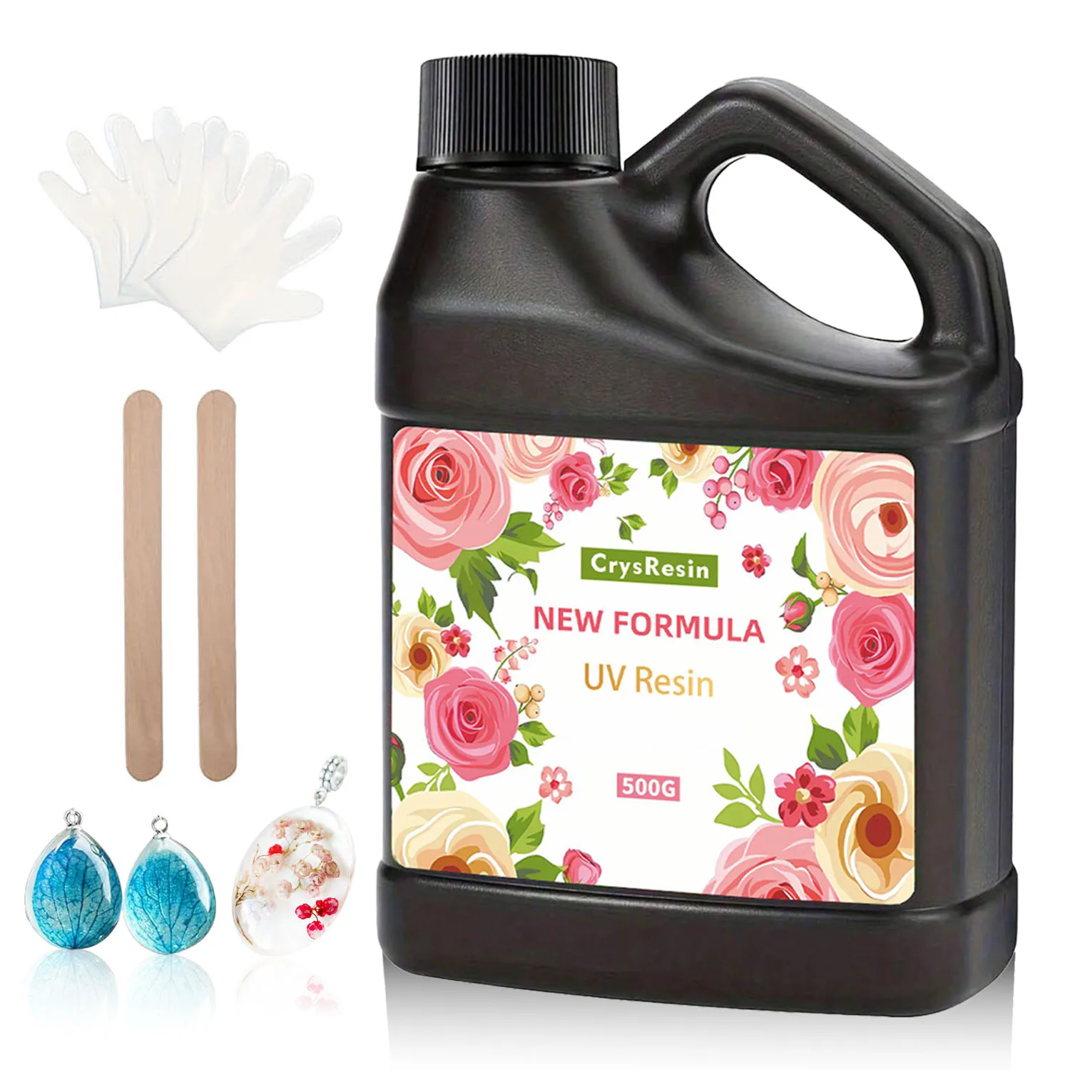 100g/300g/500g UV Resin Crystal Clear Hard Kit, Premixed Solar Glue for Jewelry DIY Mold Casting Crafts