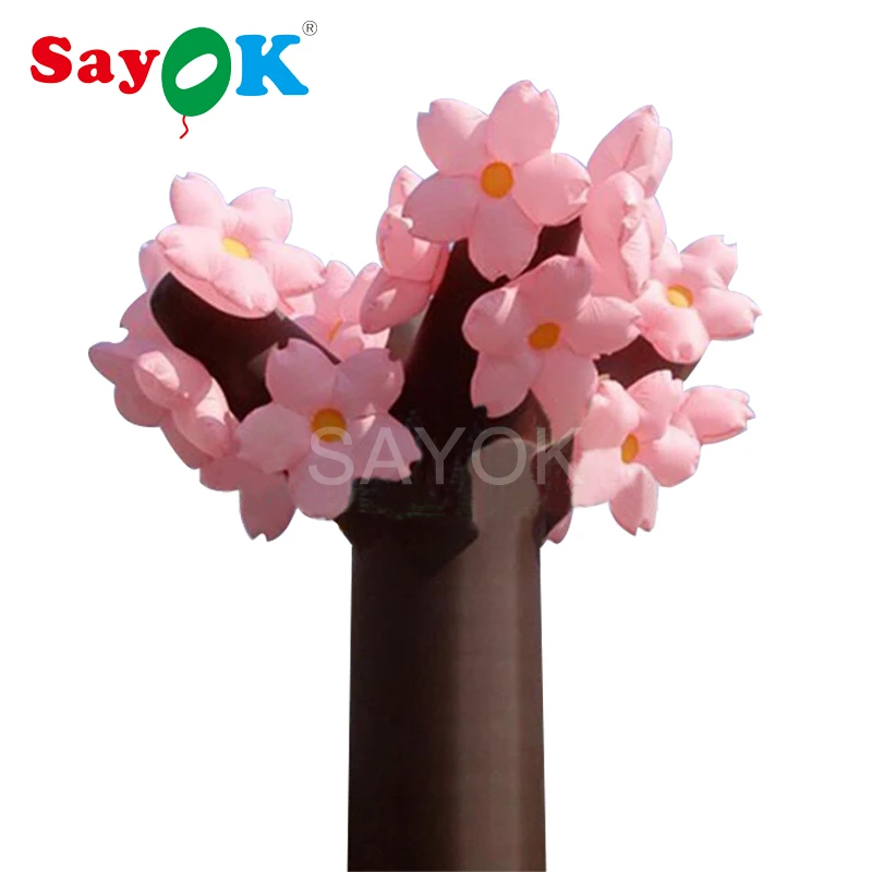 4m/13.12ft Height Inflatable Cherry Tree And Flower, Inflatable Plant With Air Blower For Garden Decoration