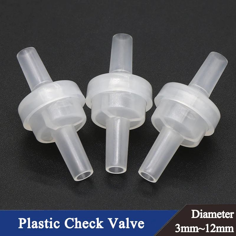 

1~10Pcs Plastic water flow check valve 3/4/6/8/10/12mm Liquid one-way valve for Fuel Gas Liquid Ozone-Resistant Water smart