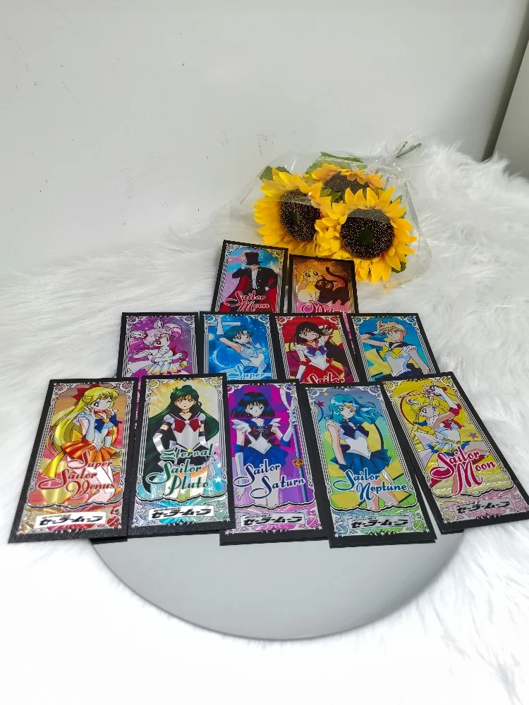 Cartes commémoratives argentées de personnages de dessins animés japonais, collection de cartes, cadeaux d'anniversaire et de Noël pour enfants