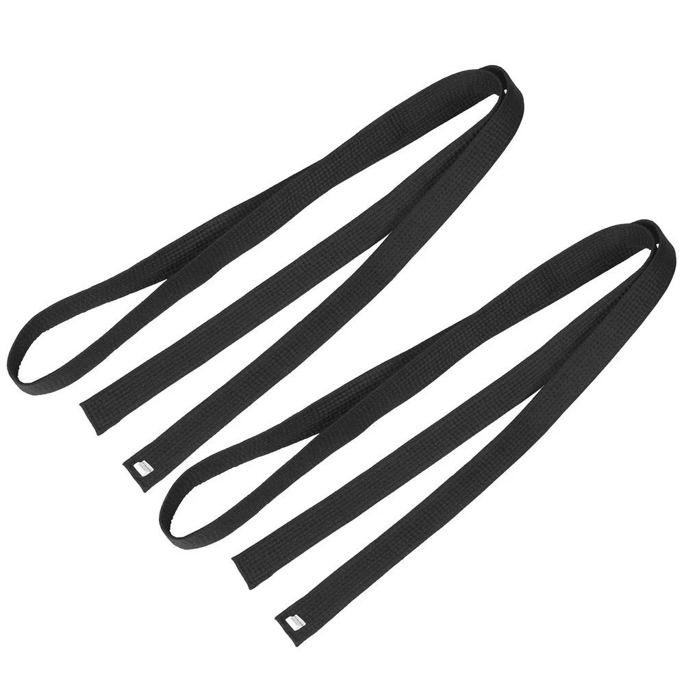 

2 Pcs Taekwondo Karate Belt Martial Equipment Men Women Solid Color Lightweight Breathable Uniform Training Gear Black