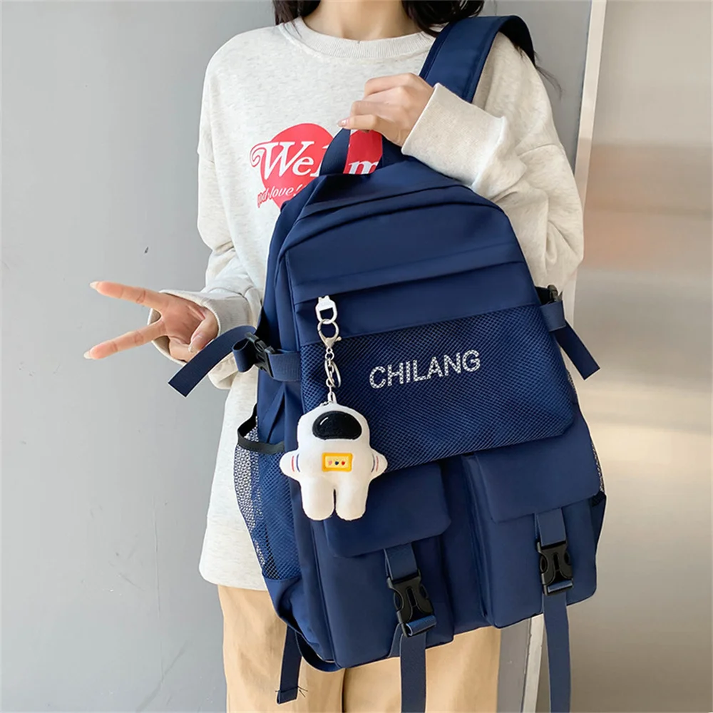 Mochila escolar Oxford de gran capacidad para estudiantes de secundaria, bolsa de ordenador de viaje de Color sólido para Mujeres Universitarias, nueva