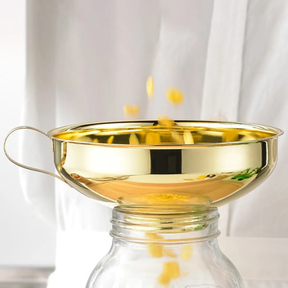 

Thickened Stainless Steel Funnel Home Kitchen Wide Mouth Liquid Oil Vinegar Filling Funnel Kitchen Gadget
