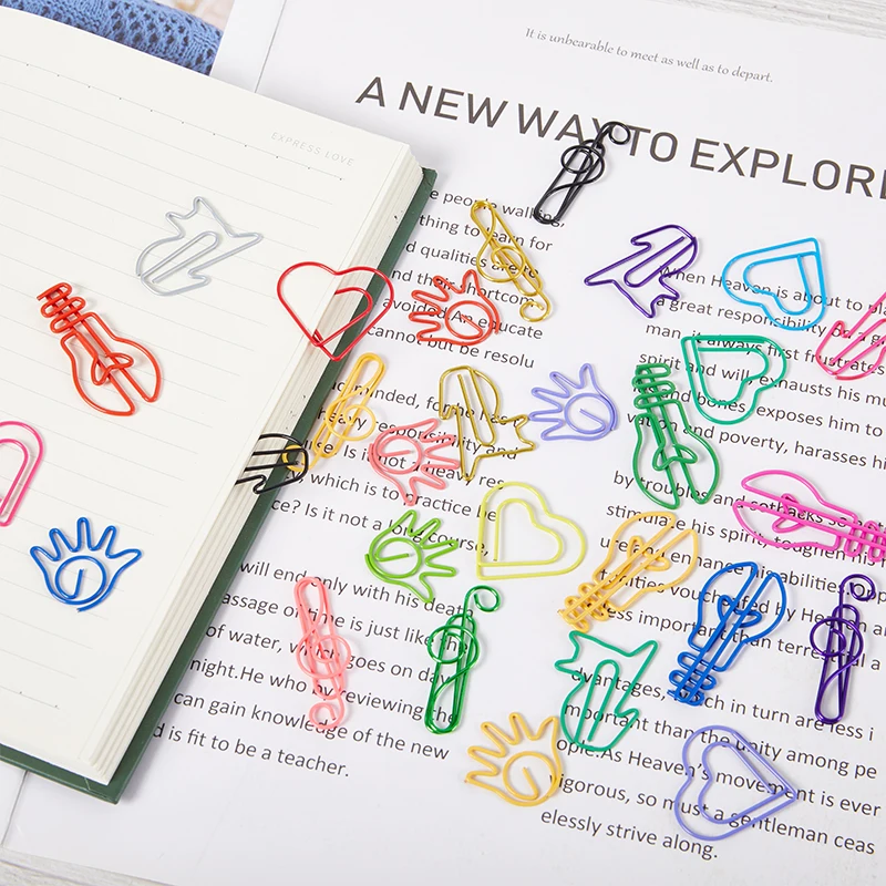 NEW 50pcs Paper Clips Durable Rustproof, Music Shape Paper Clips for Bookmark Office School Document Organizing Notebook Agenda