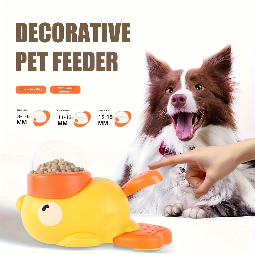 Bol de nourriture lente pour animaux de compagnie, distributeur de collation pour chien de canard, mangeoire interactive anti-déformation lente pour animaux de compagnie de petite et moyenne taille