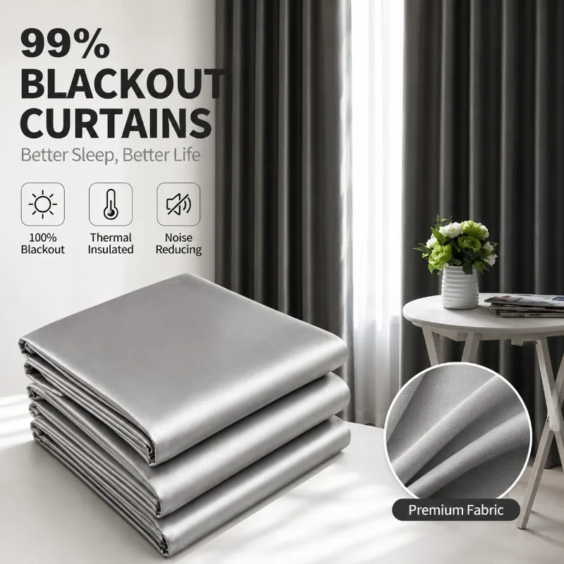 Double Sided Aluminum Foil Blackout Curtain Thermal Insulated Window Curtains Heat Shade Blocking Curtains Bedroom Living Room
