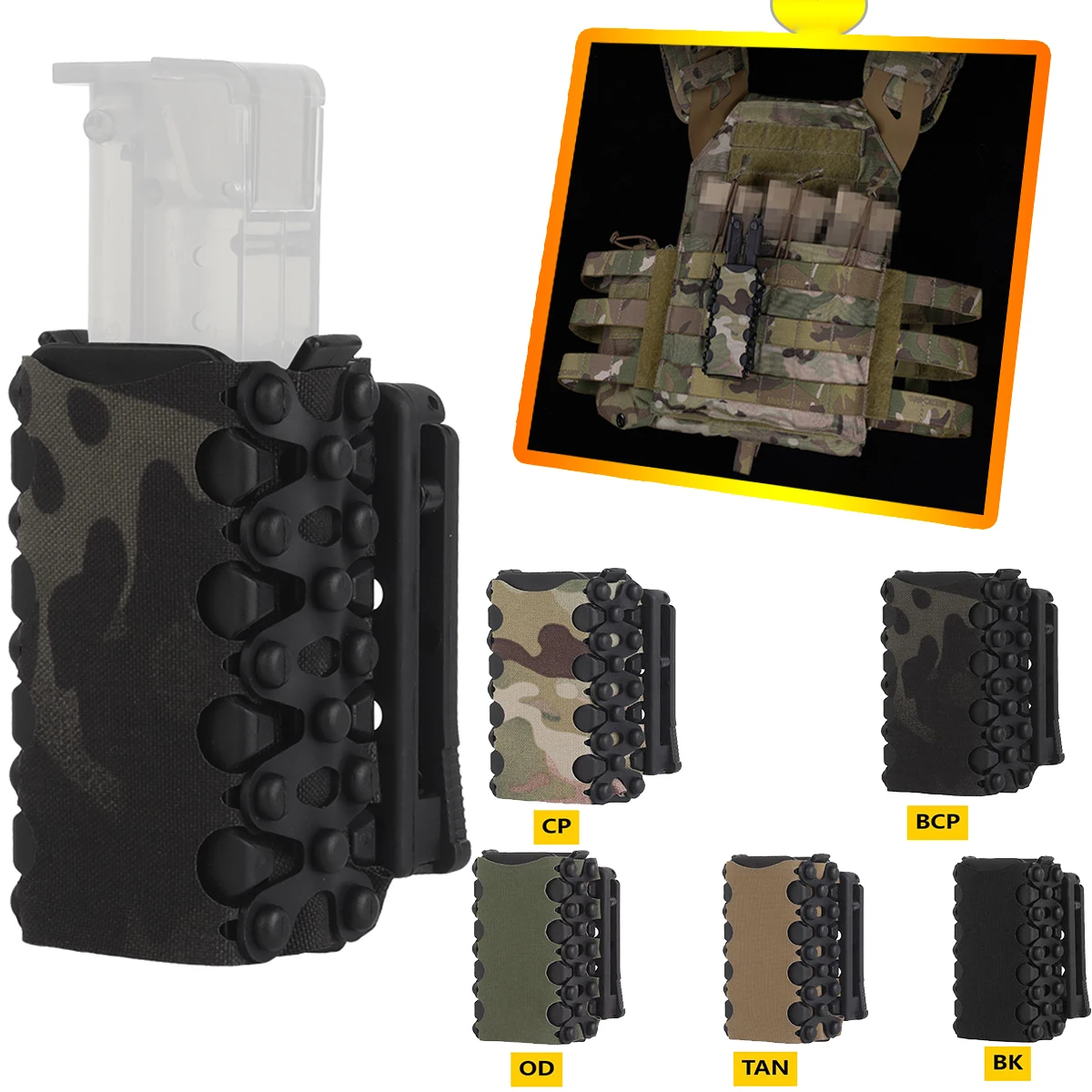 9MM Tactical Pistol Magazine Pouchwith Molle&Belt Airsoft Hunting EDC ToolClip Pouch for Tactical Waistbands of Different Sizes