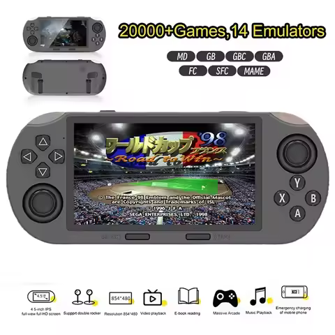 SF3000 Portable Handheld Game Player 4.5 Inch IPS Screen Retro Video Game Console Built-in 20000+ Games for PS1/GBA/SFC/MAME