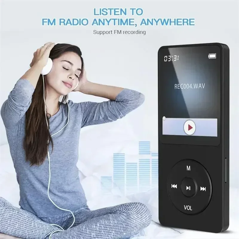 MP3 Player Bluetooth Compatible Speaker HiFi Music Speaker Portable Walkman with Radio Recording Ebook