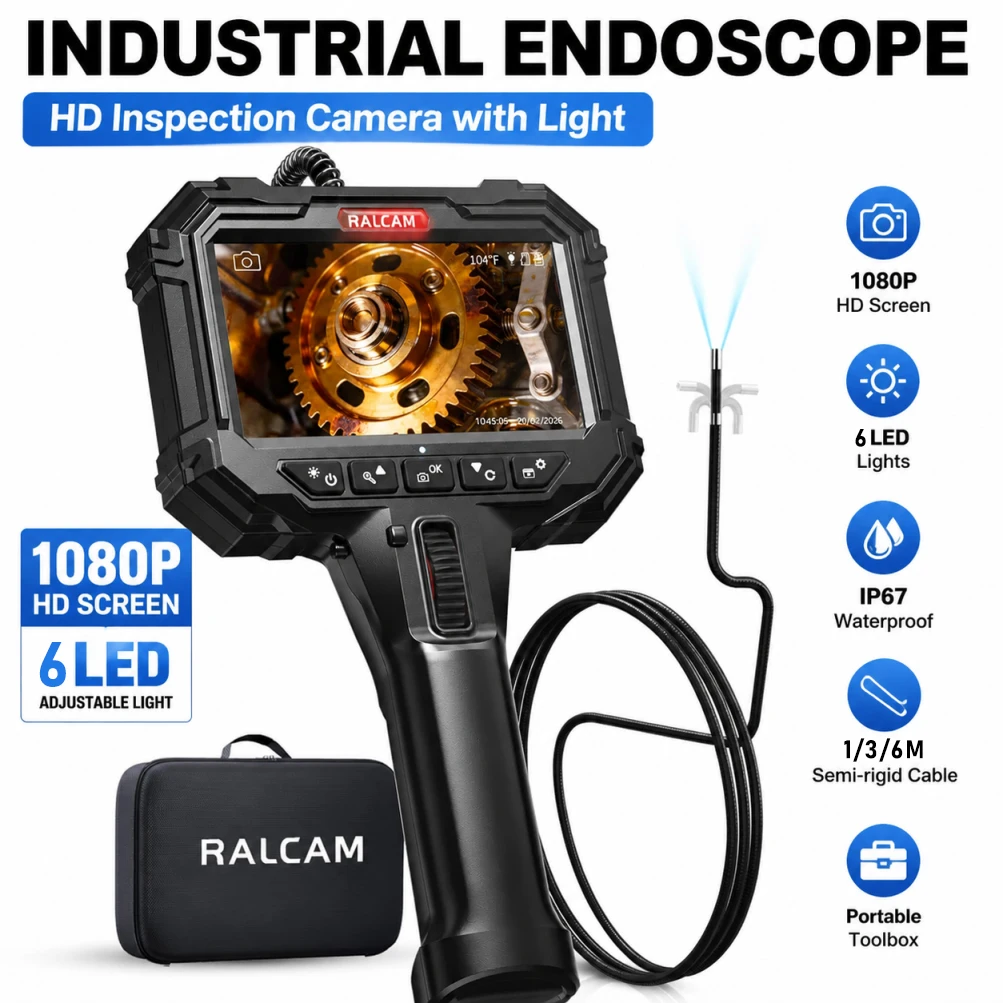 360° Articulating Borescope 6.2mm IP67 Waterproof Probe 2 Ways IPS Automotive Endoscope Inspection Camera