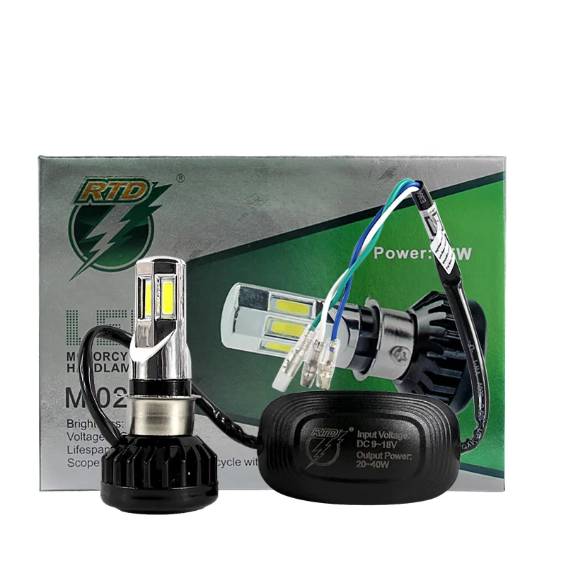 RTD 3 in 1 Universal Type M02E Motorcycle LED Headlight Bulb H4 HS1 BA20D P15D H6 AC/DC 3500LM 35W For Motorbike 6500K White