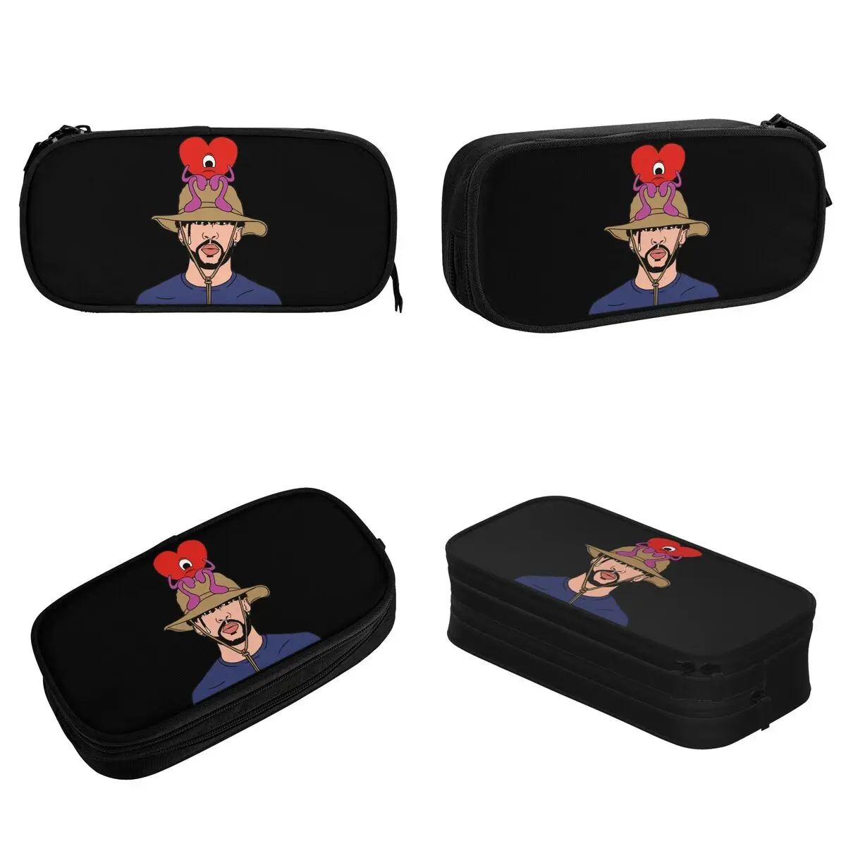 Bad Bunny Pencil Cases Un Verano Sin Ti Pencil Pouch Pen Box for Student Large Storage Bag Students School Zipper Stationery