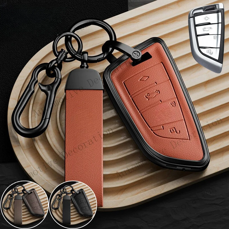 Z+ Zinc Alloy Leather Car Key Case Cover For BMW 1 2 3 4 5 6 Series X1 X2 X3 X4 X5