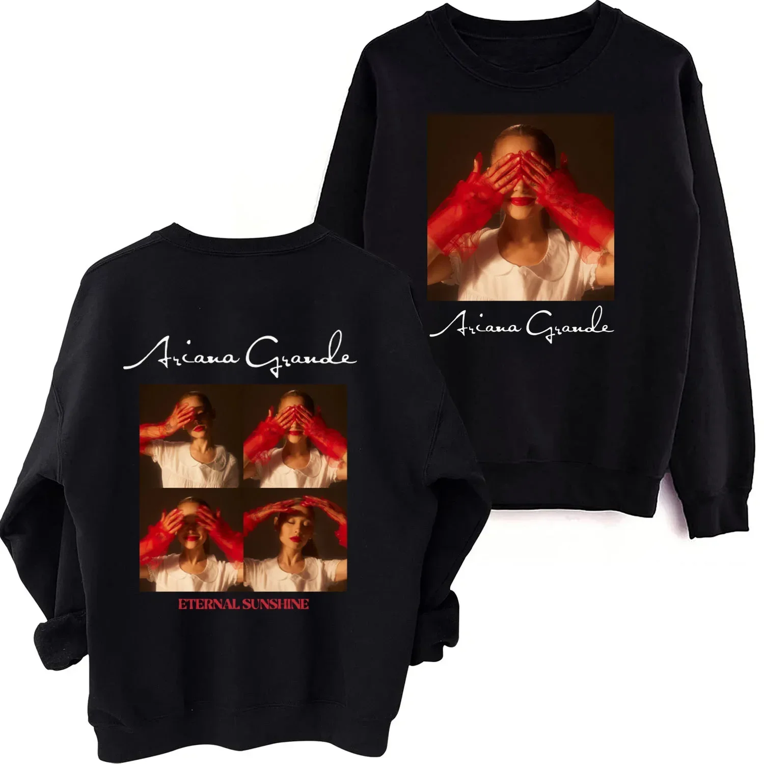 Ariana Grande's 'Eternal Sunshine' Printed Harajuku Style Round Neck Fashionable Retro Street Style Pink Fan Gift